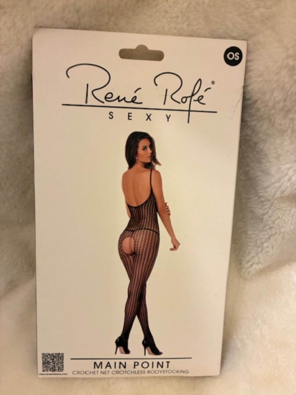 Crotchless Quarter Net Bodystocking - One Size Black Rene Rofe - Picture 2 of 4